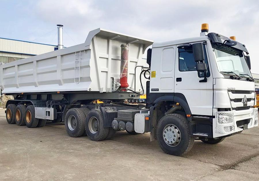3 Axles 30-35m3 U shape tipper trailer